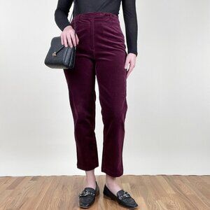 Vintage Velvet High Rise Waisted Straight Leg Trouser Pants Eclectic Whimsigoth